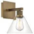 Access Lighting Port Nine 12" Tall LED Wall Sconce with Clear Glass Shade Antique Brushed Brass