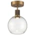 Access Lighting Port Nine 8" Wide LED Semi-Flush Globe Ceiling Fixture Antique Brushed Brass