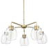 Acclaim Lighting Dawes 5 Light 27" Wide Chandelier with Clear Glass Shades Brass