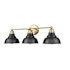 Acclaim Lighting Bishop 3 Light 28" Wide Vanity Light Matte Black / Brass