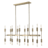 Acclaim Lighting Perret 20 Light 13" Wide Linear Chandelier Aged Brass