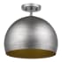 Acclaim Lighting Latitude 14" Wide Convertible Semi-Flush Ceiling Fixture / Converts to Pendant Hand Painted Weathered Pewter / Gold
