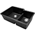 Ackland 32" Undermount Double Basin Quartz Composite Kitchen Sink Black