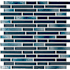 Ackland 12" x 12" Glass and Marble and Metal and Porcelain and Stone Linear Wall Mosaic Tile - Glossy and Tumbled Visual - Sold by Carton (14.7 SF/Carton) Blue Mirage