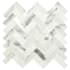 Ackland 12" x 12" Glass and Metal and Stone Herringbone Wall Mosaic Tile - Glossy Visual - Sold by Carton (15 SF/Carton) White Etherea