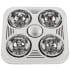 Aero Pure Heater Series 90 CFM 1.2 Sone Ceiling Mounted Bath Fan with Four 270W Heat Lamps, Incandescent Lighting, and Vented Grille White