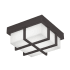 AFX August 8" Wide LED Flush Mount Square Outdoor Ceiling Fixture with White Acrylic Shade Black / White