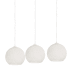 AFX Cleo 3 Light 48" Wide Linear Pendant with Frosted, Ribbed Glass Shades White