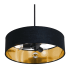 AFX Pendant 3 Light 18" Wide Crystal Pendant with Fabric Shade Black / Black / Gold