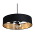AFX Pendant 3 Light 24" Wide Crystal Pendant with Fabric Shade Black / Black / Gold
