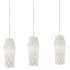 AFX Candace 3 Light 36" Wide Linear Pendant with Faceted, Frosted Glass Shades Satin Nickel