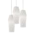 AFX Candace 3 Light 18" Wide Multi Light Pendant with Faceted, Frosted Glass Shades Satin Nickel