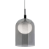 AFX Pendant 8" Wide LED Mini Pendant with Smoke Glass and Frosted Glass Shades Black