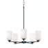 AFX Leo 5 Light 24" Wide Pillar Candle Pendant Black