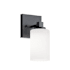 AFX Leo 9" Tall Bathroom Sconce with Frosted Glass Shade Black