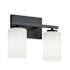 AFX Leo 2 Light 13" Wide Vanity Light with Frosted Glass Shades Black
