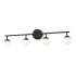 AFX Pearl 4 Light 32" Wide LED Vanity Light with Frosted Glass Shades Black