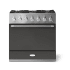 AGA Mercury Series 36 Inch Wide 4.9 Cu. Ft. Slide In Dual Fuel Range with Glide Out Broiler System™ Slate