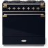 AGA Elise Series 36 Inch Wide 4.5 Cu. Ft. Free Standing Dual Fuel Range with Brass Accents Gloss Black / Brass