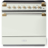AGA Elise Series 36 Inch Wide 4.5 Cu. Ft. Free Standing Induction Range with Brass Accents White / Brass