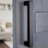 Ageless Iron Rustic Cast Iron Matte Black 8" Center to Center Single Sliding Barn Door Handle Pull Black Iron