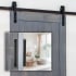 Ageless Iron 78-3/4" Long Sliding Door / Barn Door Hardware Track and Fitting Set with Grip and Flush Pulls Black Iron
