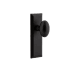 Ageless Iron Keep - Rustic Cast Iron Left Handed Privacy Door Knob Set with Aeg Oval Egg Knob and 2-3/8" Backset Black Iron
