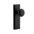 Ageless Iron Keep - Rustic Cast Iron Left Handed Privacy Door Knob Set with Keep Knob and 2-3/4" Backset Black Iron