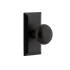 Ageless Iron Vale  - Rustic Cast Iron Privacy Door Knob Set with Keep Knob and 2-3/8" Backset Black Iron