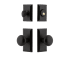 Ageless Iron Vale  - Rustic Cast Iron Single Cylinder Keyed Entry Deadbolt and Knobset Combo Pack with Keep Knob and 2-3/4" Backset Black Iron