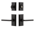 Ageless Iron Vale  - Rustic Cast Iron Right Handed Single Cylinder Keyed Entry Deadbolt and Leverset Combo Pack with Dirk Lever and 2-3/8" Backset Black Iron