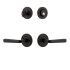 Ageless Iron Loch - Rustic Cast Iron Left Handed Single Cylinder Keyed Entry Deadbolt and Leverset Combo Pack with Lance Lever and 2-3/4" Backset Black Iron