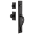 Ageless Iron Keep - Rustic Cast Iron Full Plate Single Cylinder Keyed Entry Handleset with Interior Vale Trim and Keep Knob for 2-3/4" Backset Doors Black Iron