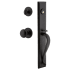 Ageless Iron Keep - Rustic Cast Iron Full Plate Single Cylinder Keyed Entry Handleset with Interior Loch Trim and Keep Knob for 2-3/4" Backset Doors Black Iron