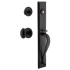 Ageless Iron Keep - Rustic Cast Iron Full Plate Single Cylinder Keyed Entry Handleset with Interior Loch Trim and Aeg Knob for 2-3/8" Backset Doors Black Iron