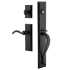 Ageless Iron Keep - Rustic Cast Iron Left Handed Full Plate Single Cylinder Keyed Entry Handleset with Interior Keep Trim and Tine Lever for 2-3/8" Backset Doors Black Iron