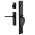 Ageless Iron Keep - Rustic Cast Iron Left Handed Full Plate Single Cylinder Keyed Entry Handleset with Interior Keep Trim and Dirk Lever for 2-3/4" Backset Doors Black Iron