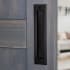 Ageless Iron Rustic Black Cast Iron 8 Inch Center to Center Single Recessed Flush Sliding Barn Door Pocket Door Pull Black Iron