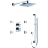 ALFI brand Thermostatic Shower System with Shower Head, Hand Shower, Slide Bar, Bodysprays, Shower Arm, Hose, and Valve Trim Polished Chrome