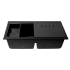 ALFI brand 33-7/8" Drop In Double Basin Granite Composite Kitchen Sink with Colander and Cutting Board Black