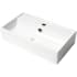 ALFI brand 21-3/8" Rectangular Porcelain Wall Mounted Bathroom Sink with Overflow and 1 Faucet Holes at 0" Centers White