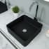 ALFI brand 15-1/8" Square Porcelain Vessel Bathroom Sink and 0 Faucet Holes at 0" Centers Black Matte