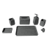 ALFI brand 7 Piece Bathroom Package with Soap Dish, Liquid Soap Dispenser, Concrete Tray, Cup, Toothbrush Cup, Tissue Box Container, and Towel Hook Concrete