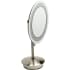 ALFI brand 9" W x 14-1/4" H Contemporary Circular Frameless Bathroom Mirror with Light Brushed Nickel