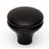 Alno Knobs 1-1/4" Ringed Round Solid Brass Cabinet Knob / Drawer Knob Matte Black