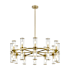 Alora Lighting Revolve 24 Light 32" Wide Taper Candle Chandelier Natural Brass