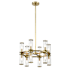 Alora Lighting Revolve 12 Light 17" Wide Taper Candle Chandelier Natural Brass