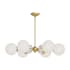 Alora Lighting Celia 6 Light 28" Wide Sputnik Chandelier Brushed Gold / Opal Glass
