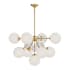 Alora Lighting Celia 8 Light 25" Wide Sputnik Chandelier Brushed Gold / Opal Glass
