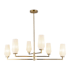 Alora Lighting Krysta 6 Light 35" Wide Chandelier Brushed Gold / Opal Glass